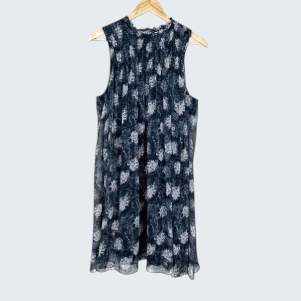 JOIE THELEN CHIFFON SWING SLEEVELESS DRESS IN BALTIC PRINT - Picture 2 of 8